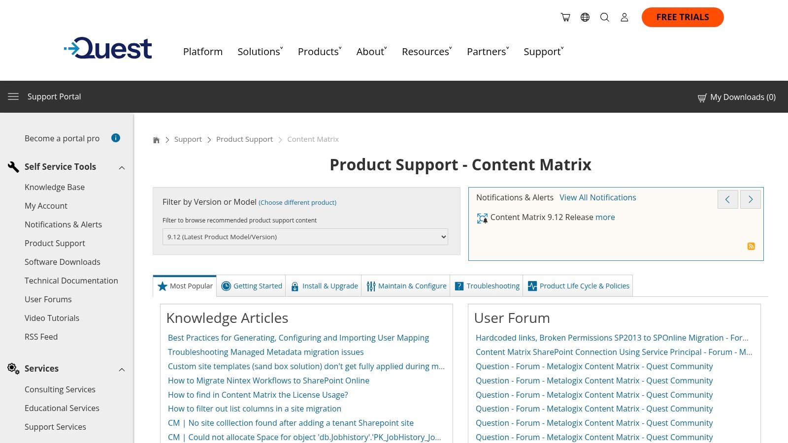 Quest (Metalogix) Content Matrix