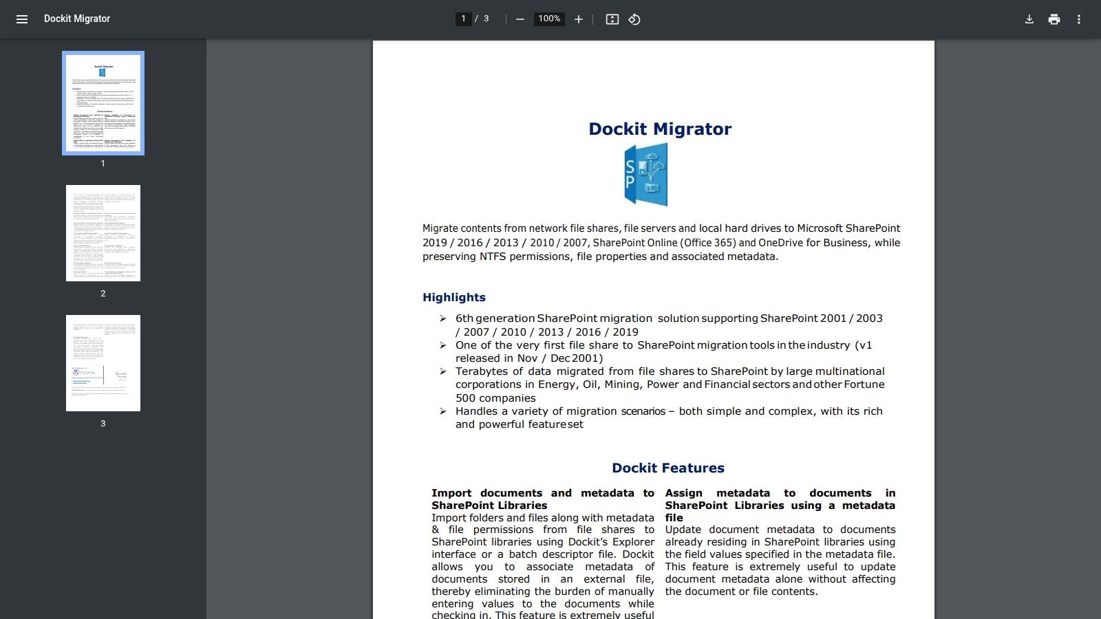 Vyapin Dockit Migrator for SharePoint (DocKIT)