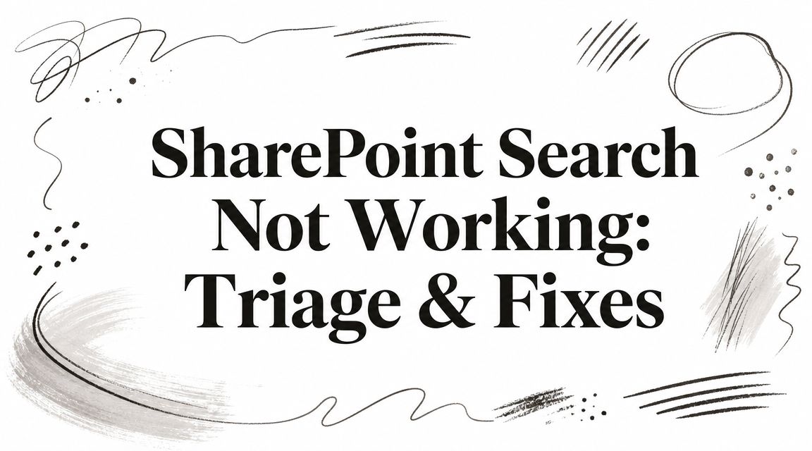 SharePoint Search Not Working: Triage & Fixes