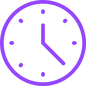Purple clock icon showing the time as 12:25.