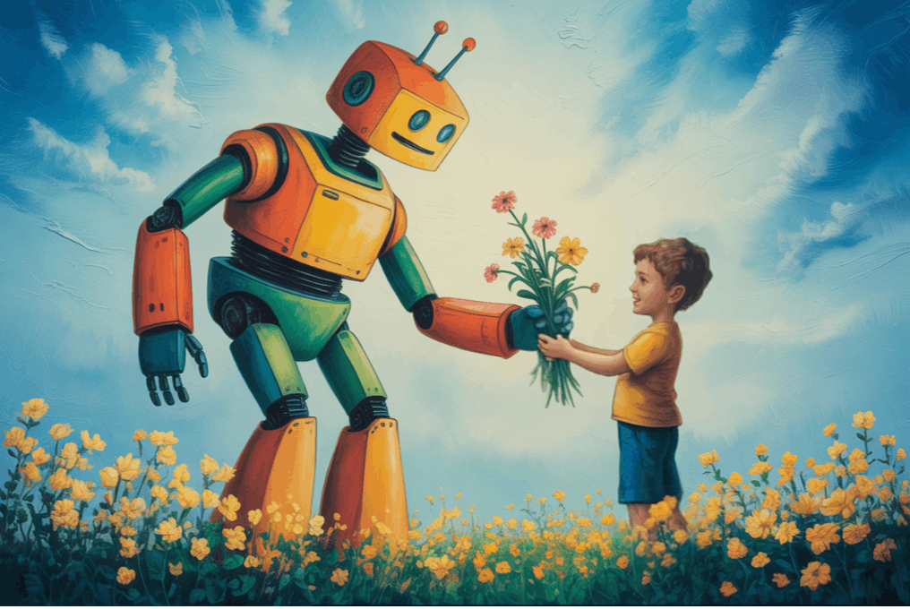 Warm golden palette in a children's book illustration signalling a safe, comforting scene