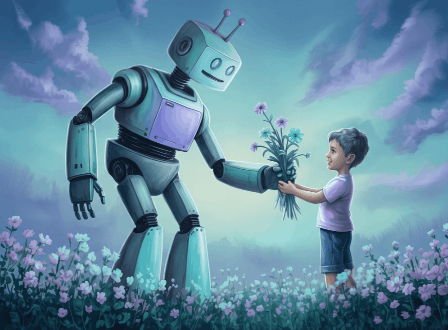 Cooler, muted palette in a children's book illustration signalling tension in the story