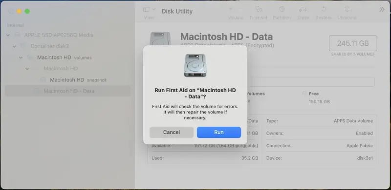 MacOS First Aid Utility