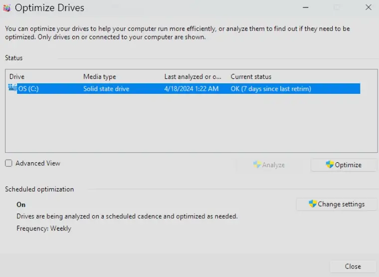 Windows laptop drive type