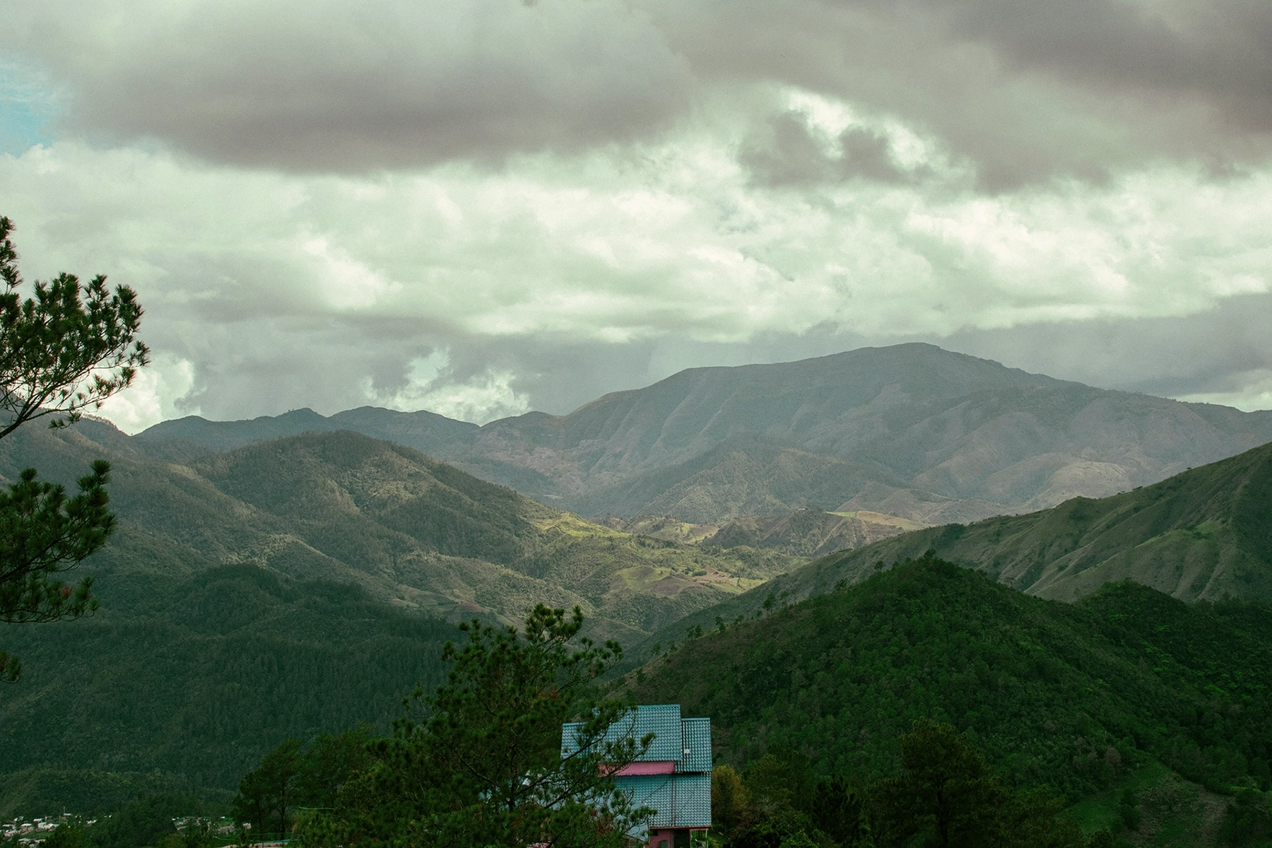 Aerial view of the mountains of Jarabacoa.