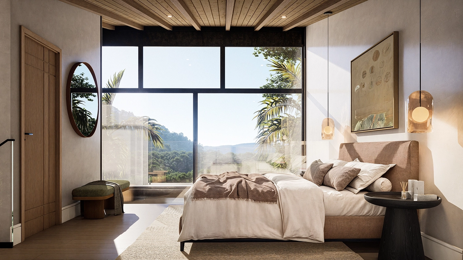 View from the bedroom overlooking the mountains of Jarabacoa.