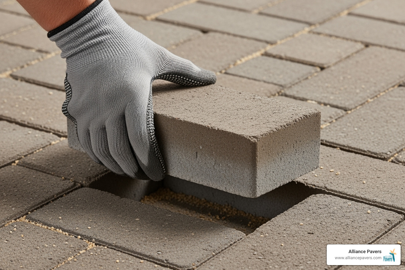 a single paver being easily replaced - paver patio cost