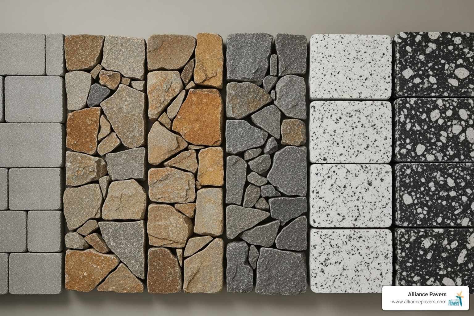 Various fire pit stones like pavers, fieldstone, and granite - Stone fire pit