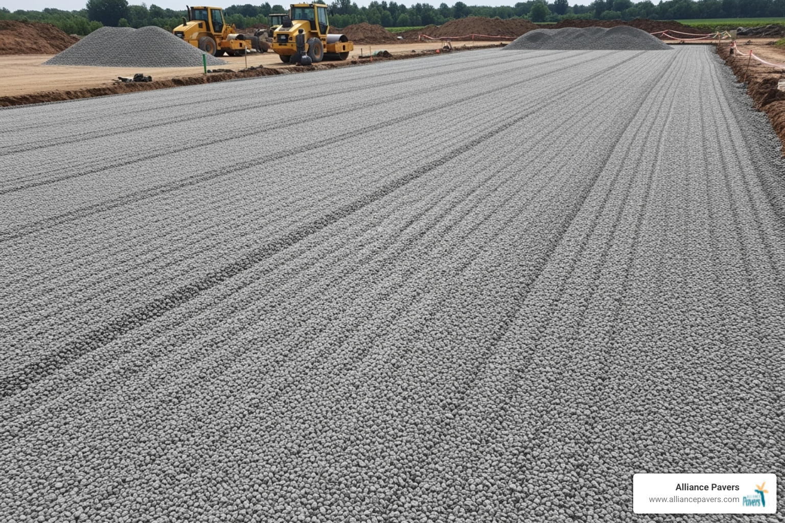 Ground being prepared with a compacted aggregate base - Turf Installation