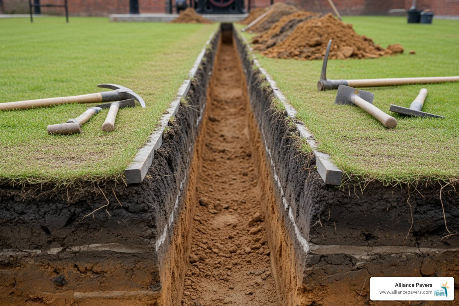 a freshly cut Victorian trench edge - edge a garden
