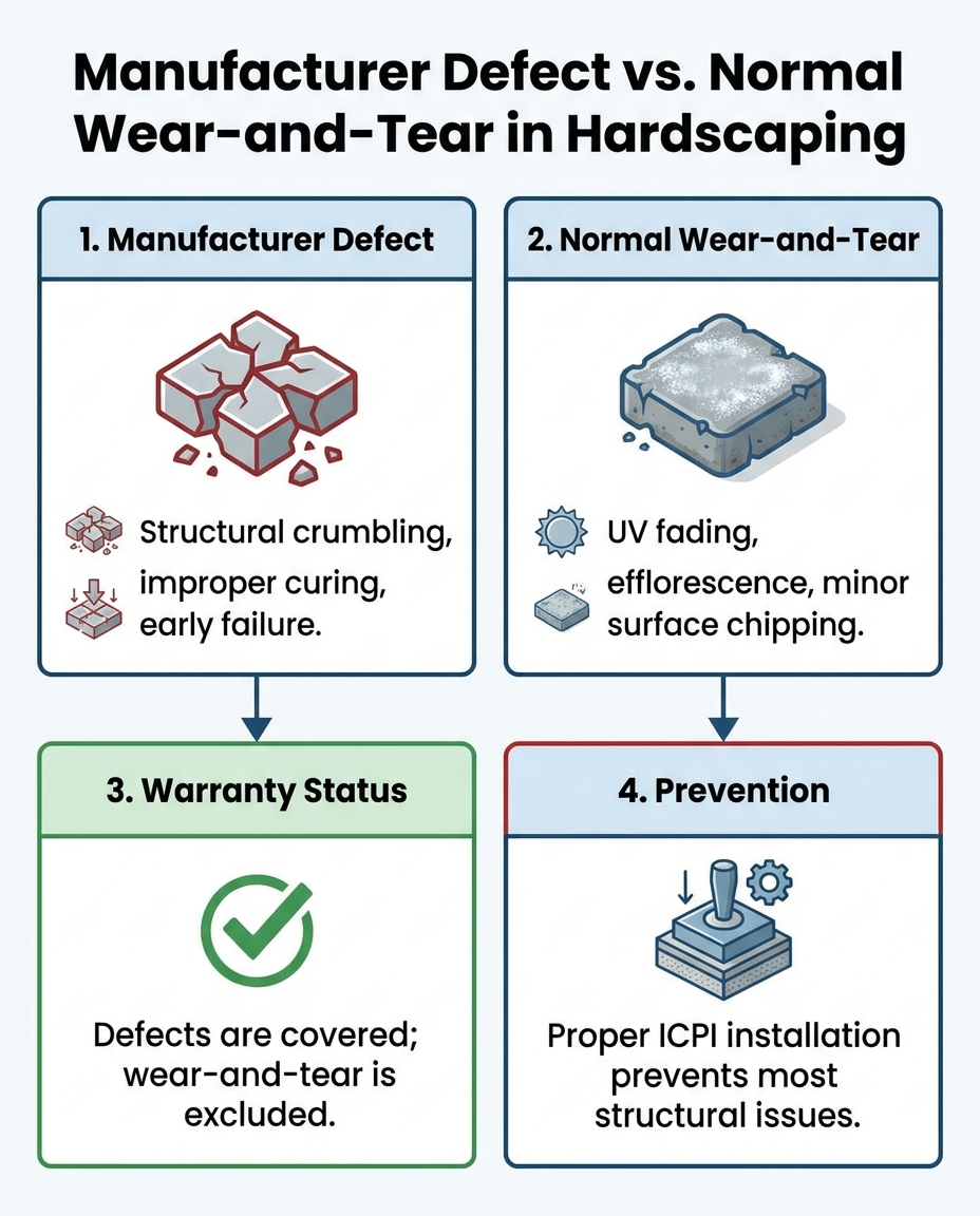 Manufacturer Defect vs. Normal Wear-and-Tear in Hardscaping
