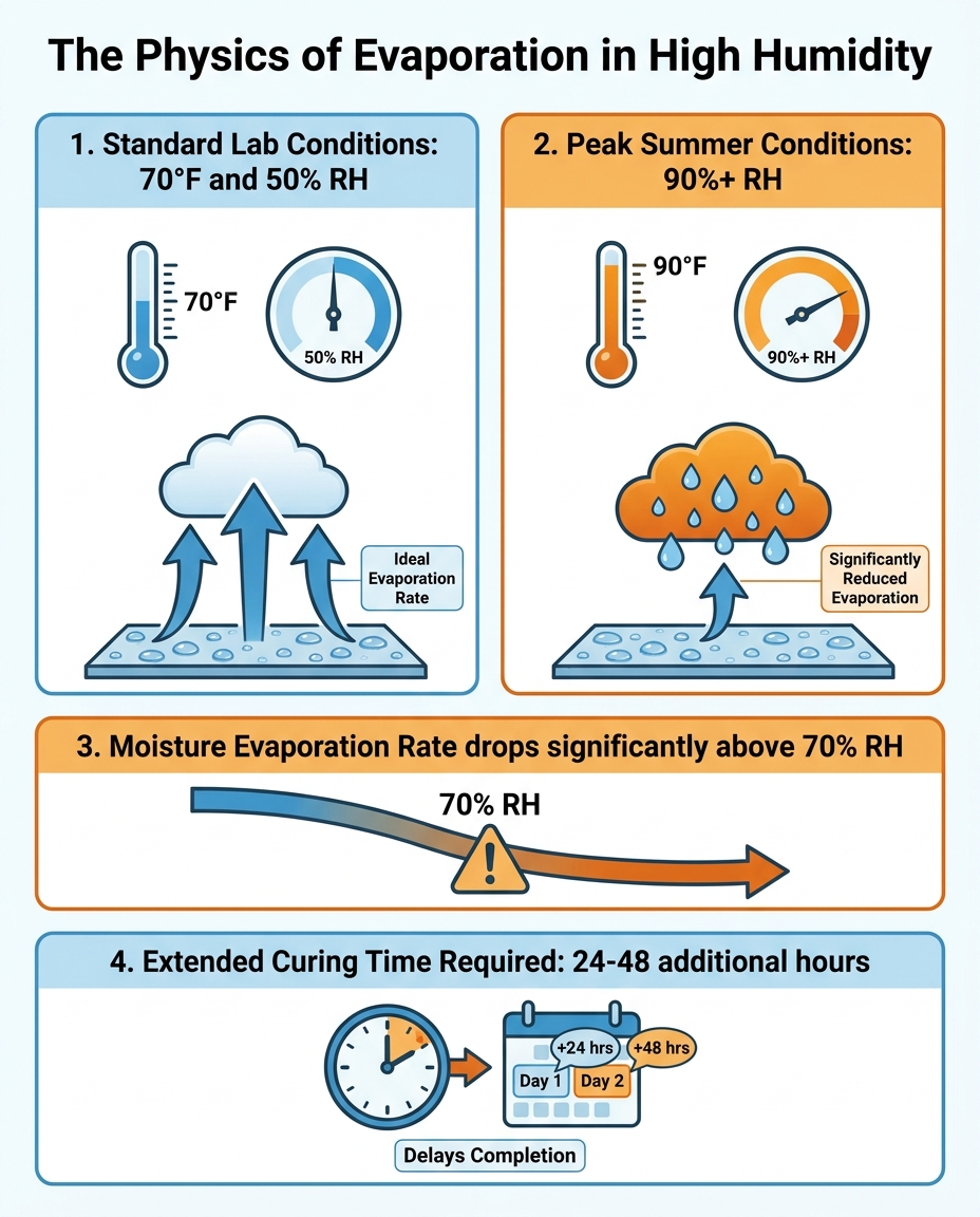 The Physics of Evaporation in High Humidity