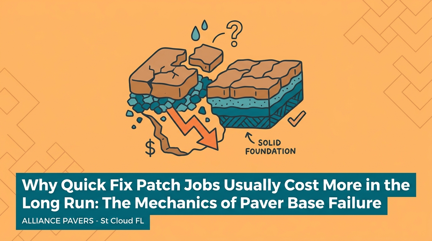 Why Quick Fix Patch Jobs Usually Cost More in the Long Run: The Mechanics of Paver Base Failure — featured image