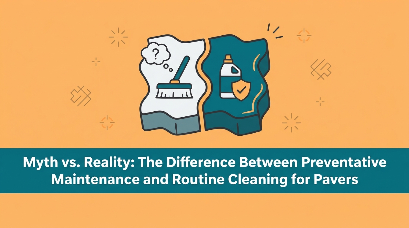 Myth vs. Reality: The Difference Between Preventative Maintenance and Routine Cleaning for Pavers — featured image
