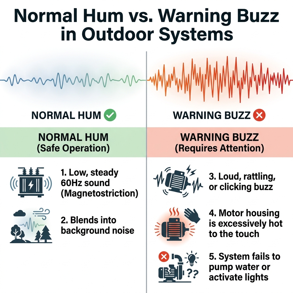 Normal Hum vs. Warning Buzz in Outdoor Systems
