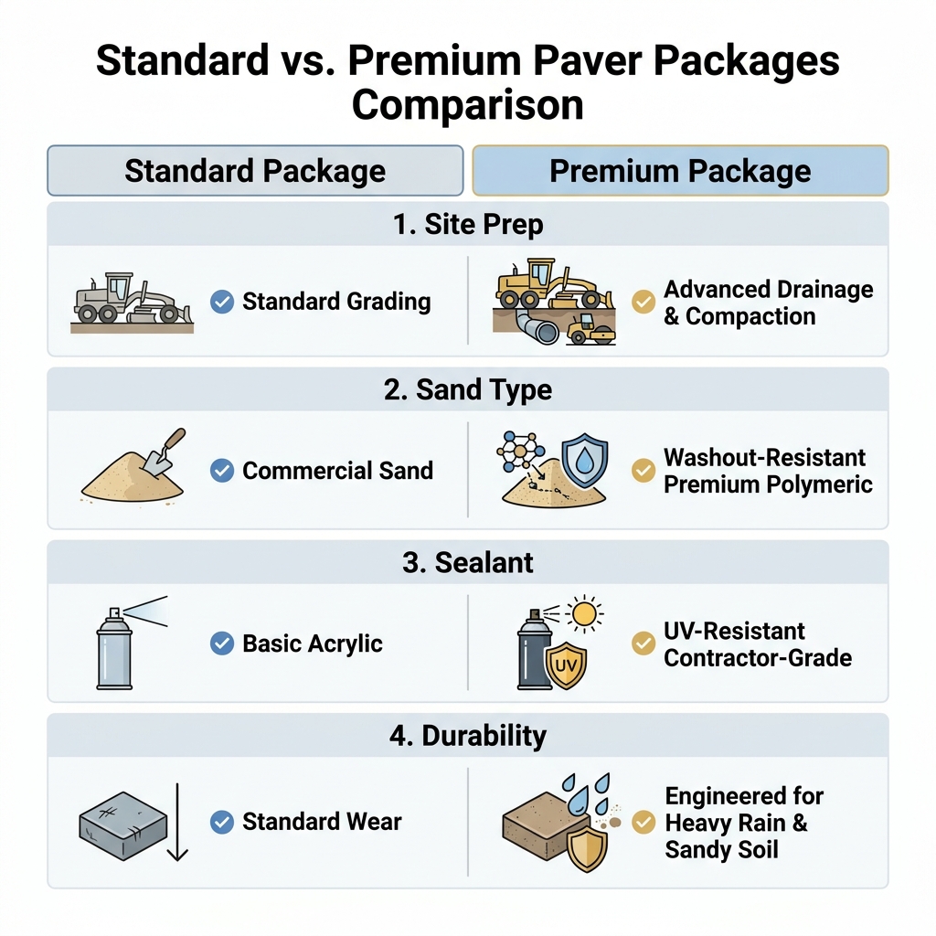 Standard vs. Premium Paver Packages Comparison