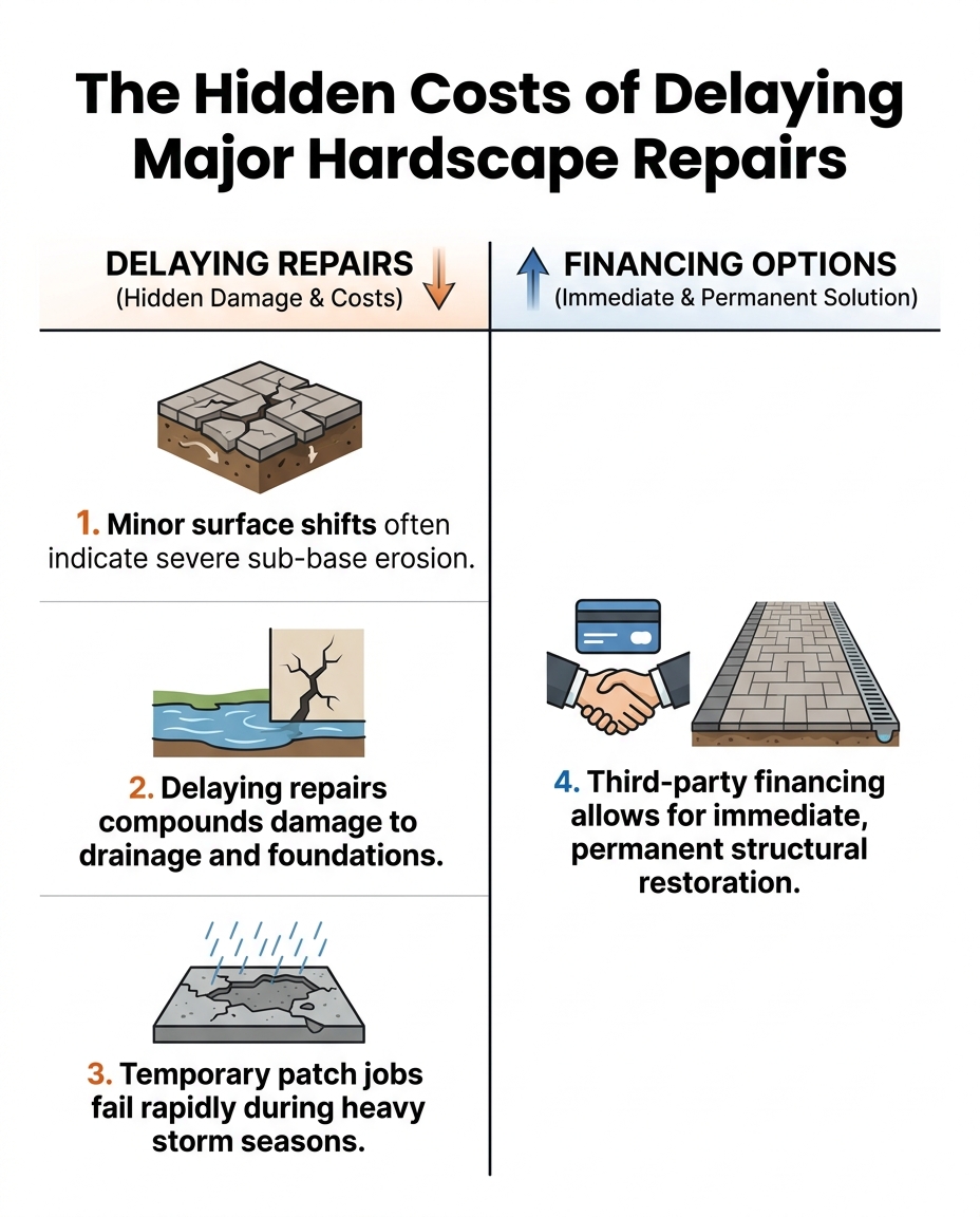 The Hidden Costs of Delaying Major Hardscape Repairs