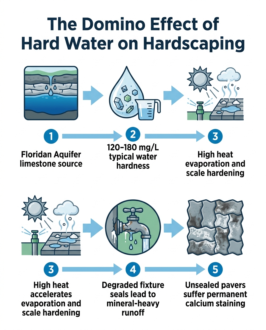 The Domino Effect of Hard Water on Hardscaping