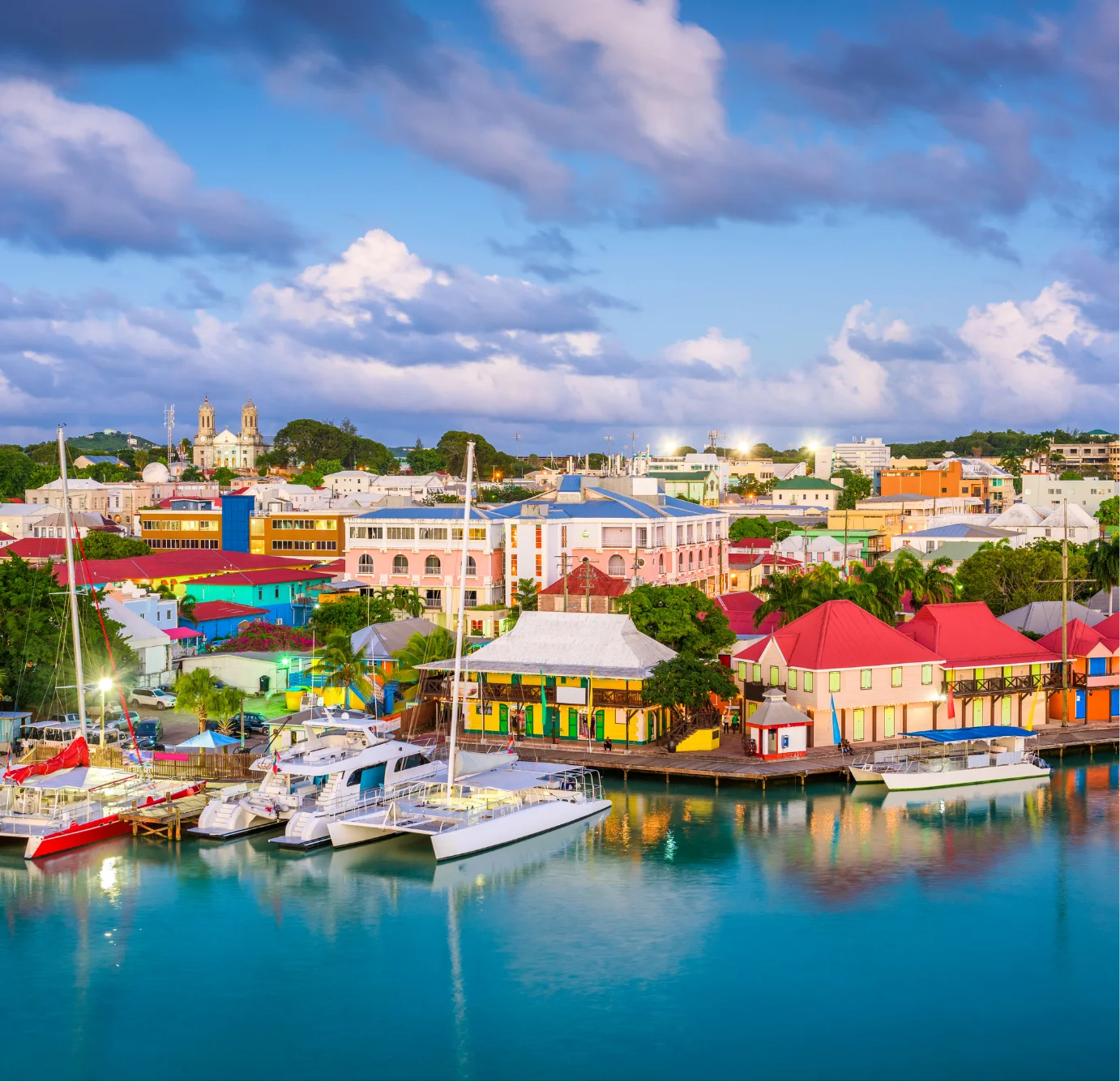 Colorful Dutch colonial architecture in Willemstad, Curaçao