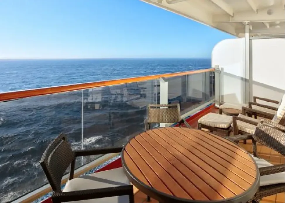 Outdoor balcony with ocean views