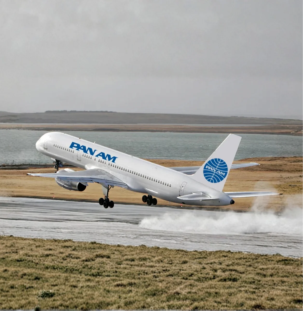 Pan Am Private Jet taking off from runway