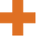 Orange plus sign symbol on a transparent background.