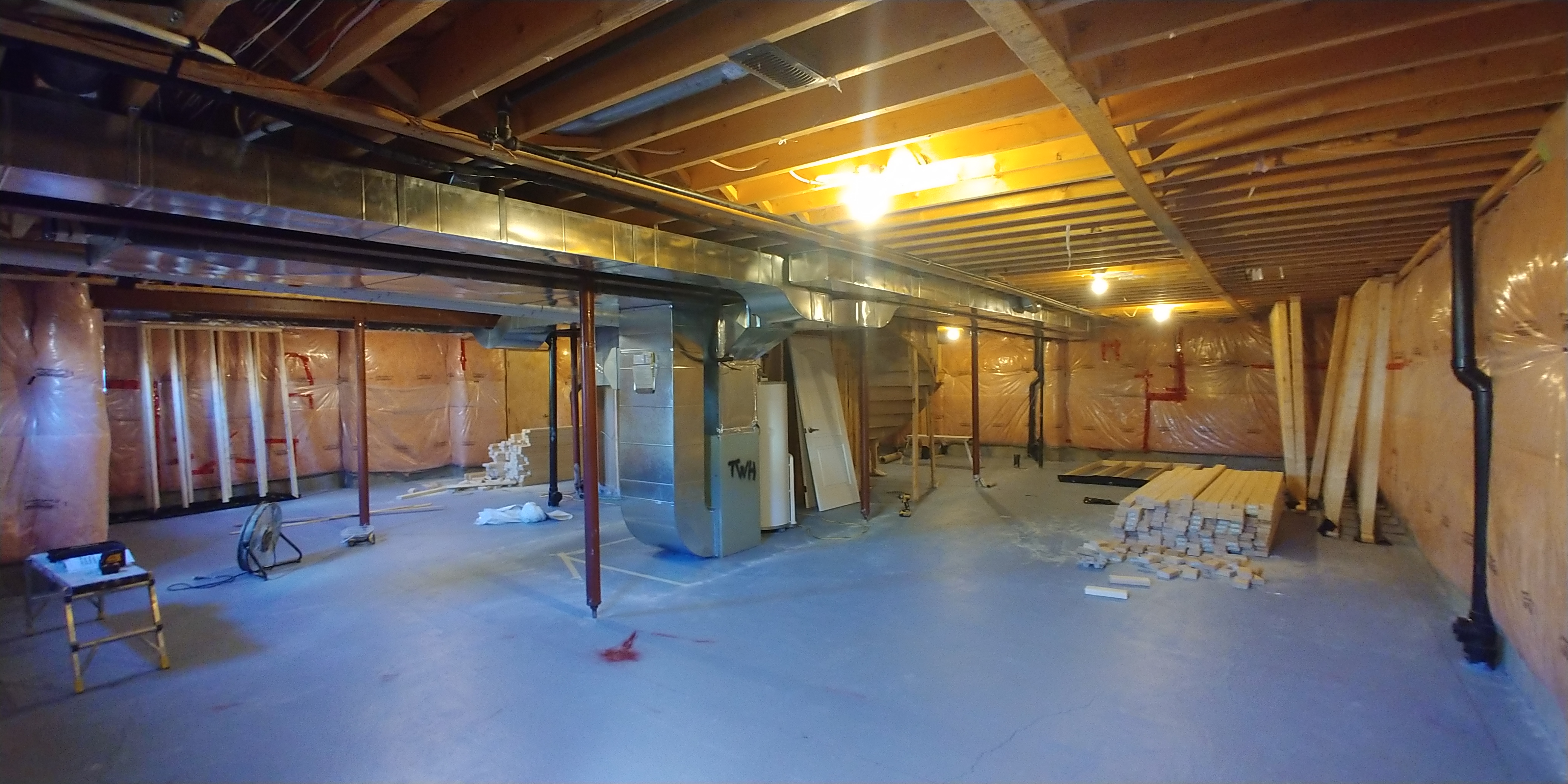 Basement during the build
