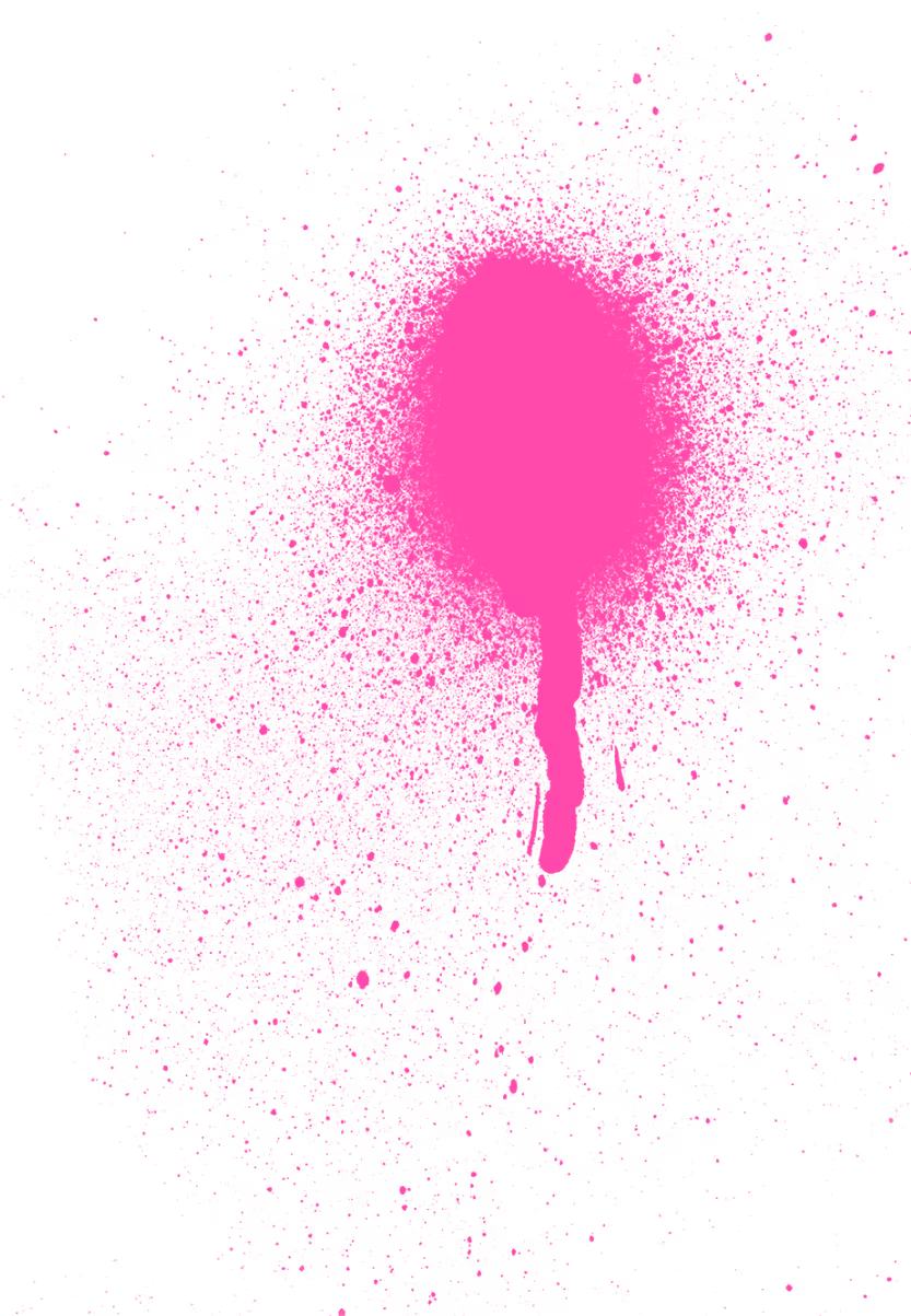 Another graphic showing pink spray paint on the PureRiot website