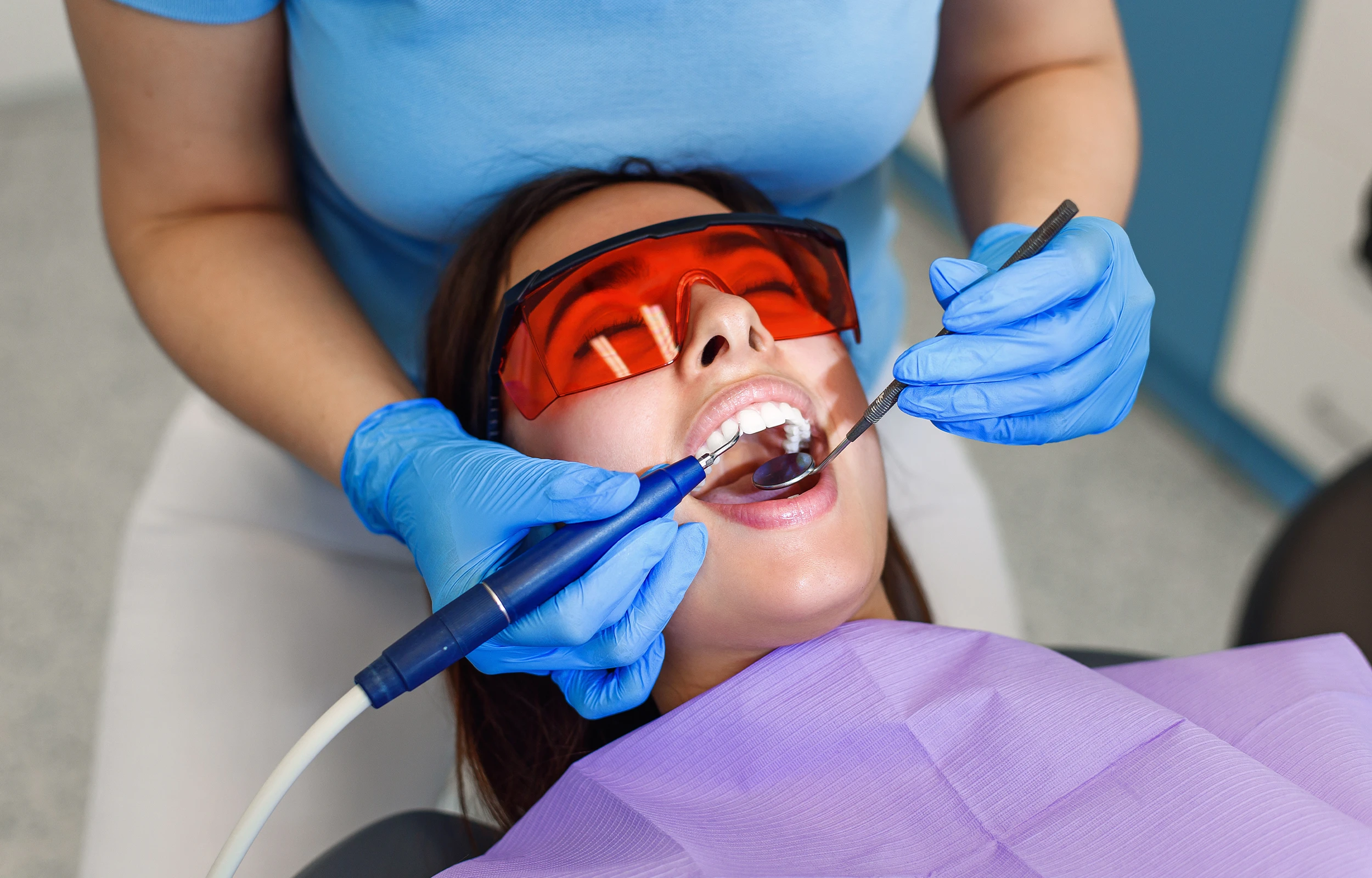 A woman getting dental work