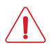 Red triangular alert icon with an exclamation mark inside.