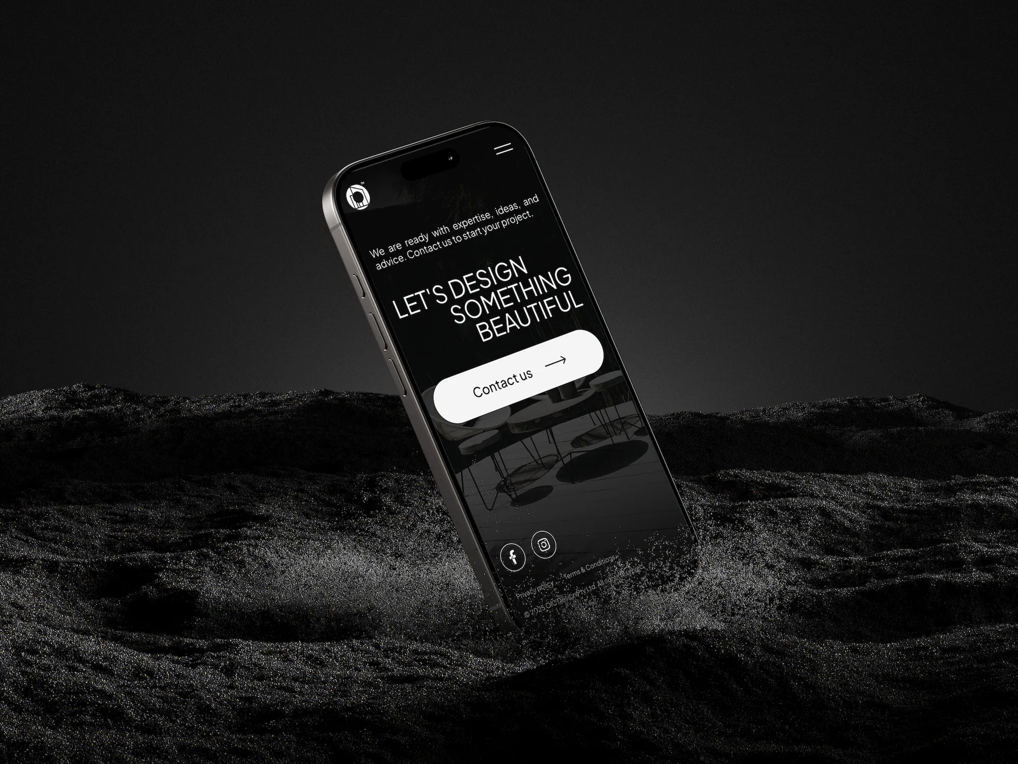 Luxury website for architect firm, contact section