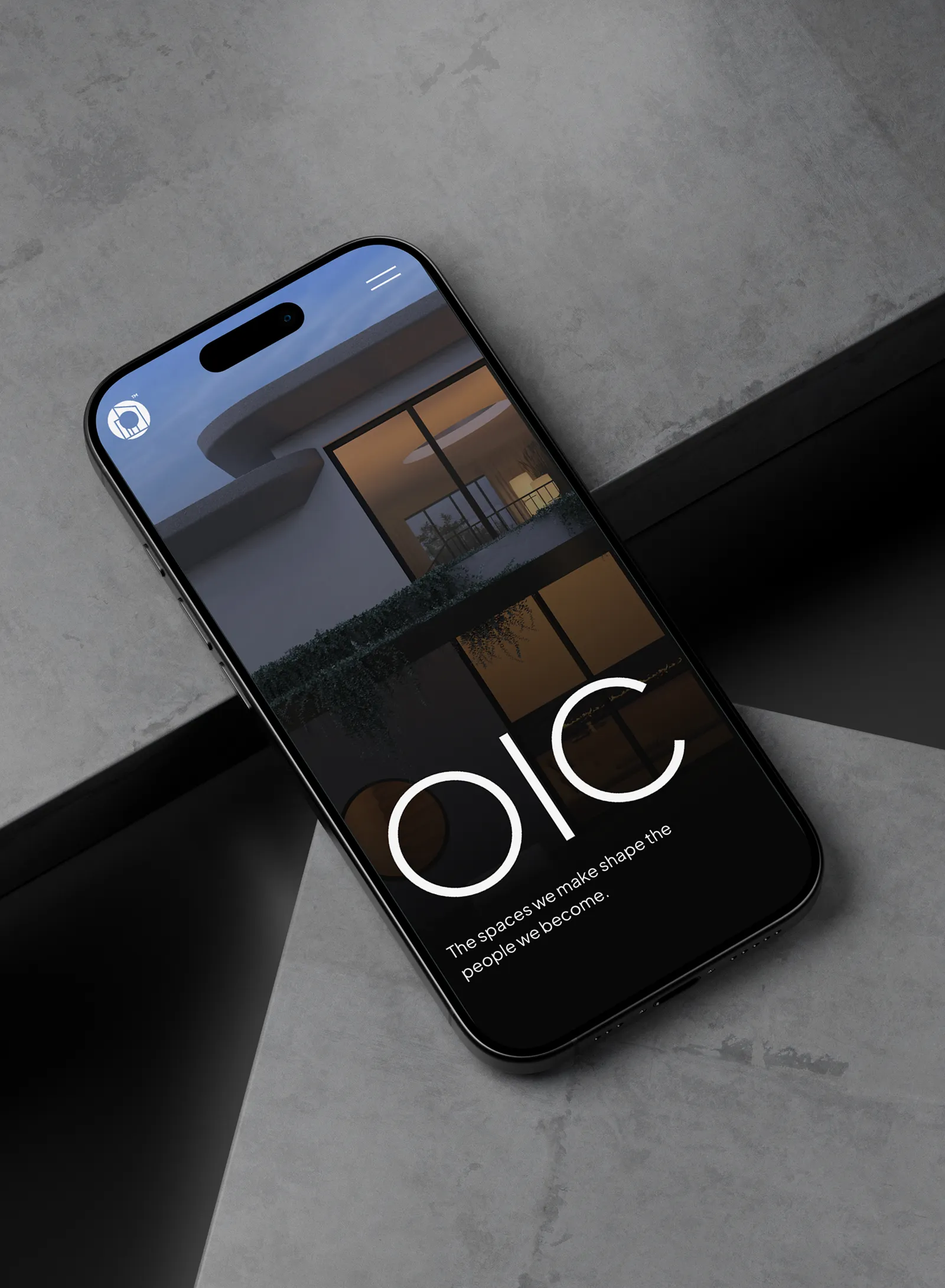 Mobile hero section for interior design studio in Australia 