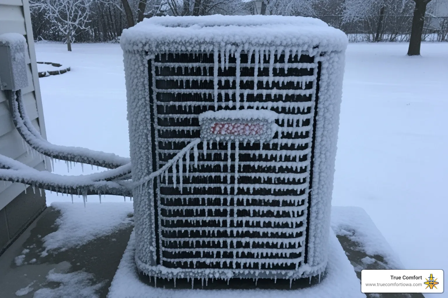 a frozen air conditioner unit - heating and cooling ankeny