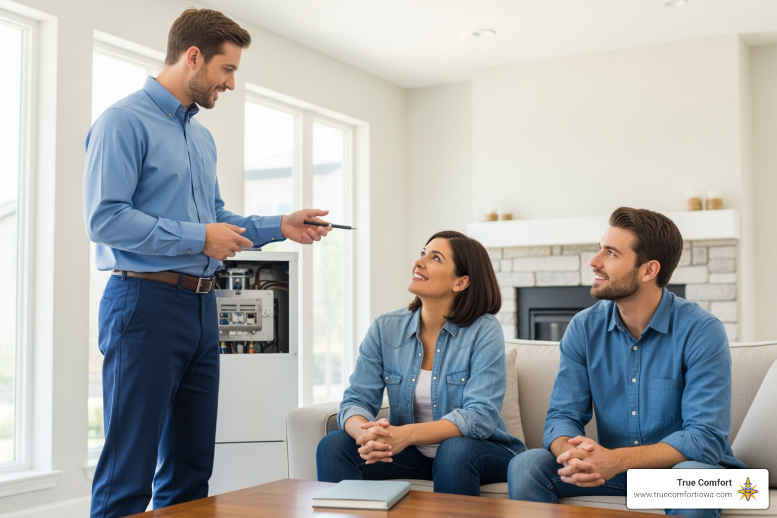 Infographic showing benefits of choosing a top-rated heating company: certified technicians, 24/7 availability, maintenance plans, transparent pricing, local expertise, and comprehensive service offerings - best heating company in ankeny, ia