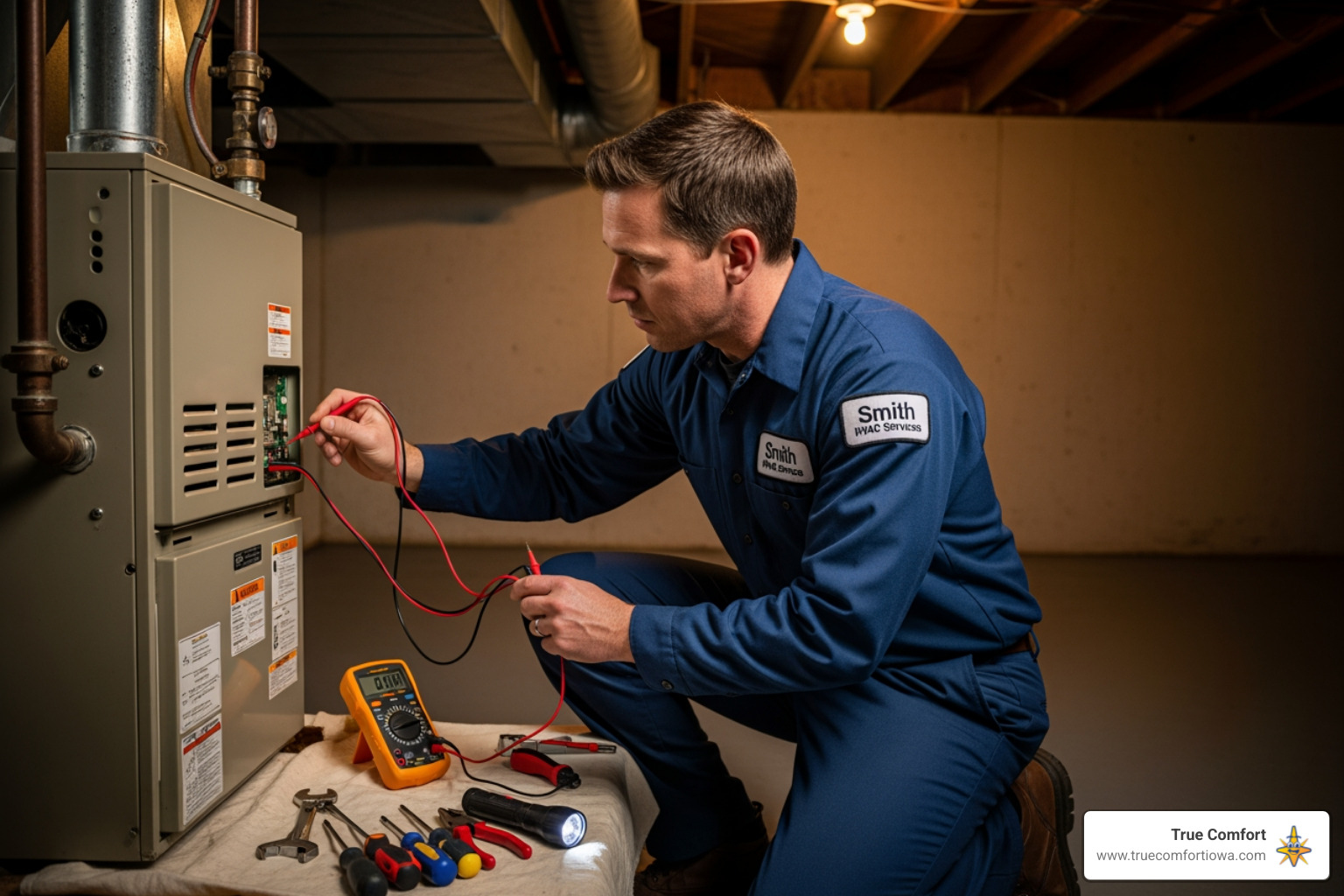 professional technician working on a furnace - furnace repair in des moines, ia professional technician working on a furnace - furnace repair in des moines, ia