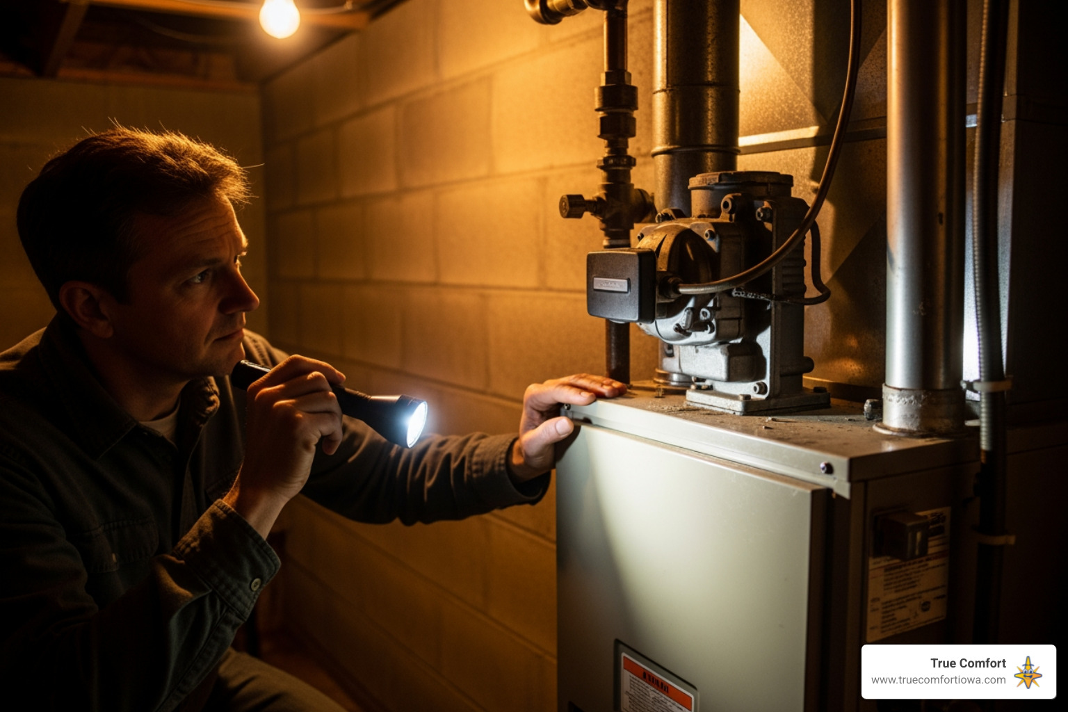 Infographic showing common furnace problems in Des Moines including: furnace won't turn on (check thermostat and breaker), blowing cold air (faulty ignitor or flame sensor), strange noises (loose parts or failing blower motor), weak airflow (clogged filter or ductwork issues), short cycling (dirty filter or thermostat problem), and strange smells (dust buildup or potential gas leak). Includes icons for each issue and recommended first steps for homeowners versus when to call a professional technician. - furnace repair in des moines, ia Infographic showing common furnace problems in Des Moines including: furnace won't turn on (check thermostat and breaker), blowing cold air (faulty ignitor or flame sensor), strange noises (loose parts or failing blower motor), weak airflow (clogged filter or ductwork issues), short cycling (dirty filter or thermostat problem), and strange smells (dust buildup or potential gas leak). Includes icons for each issue and recommended first steps for homeowners versus when to call a professional technician. - furnace repair in des moines, ia