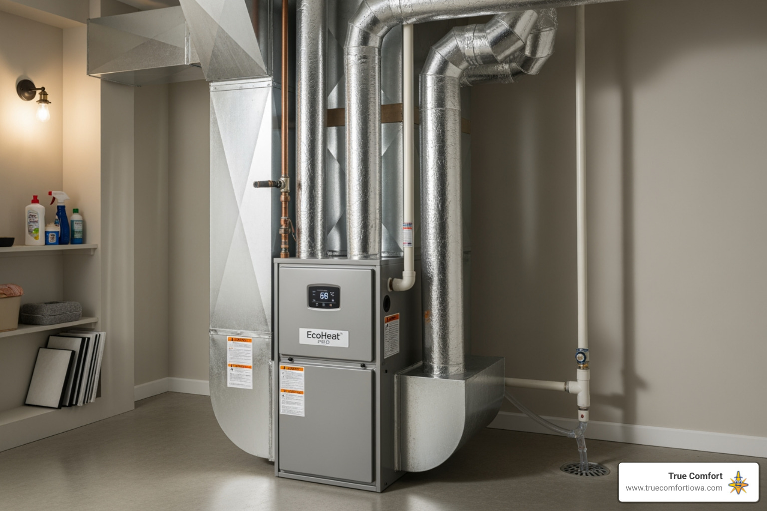 Modern high-efficiency furnace unit - furnace installation in pleasant hill, ia