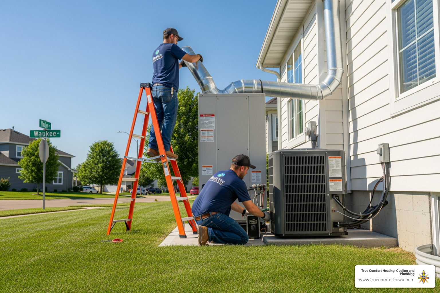 Which companies in Waukee, IA specialize in installing a heat pump?