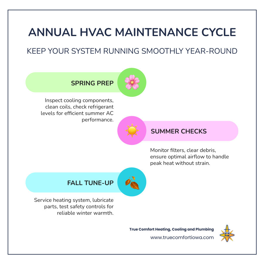 Annual HVAC maintenance cycle infographic - how often should you service your hvac system infographic
