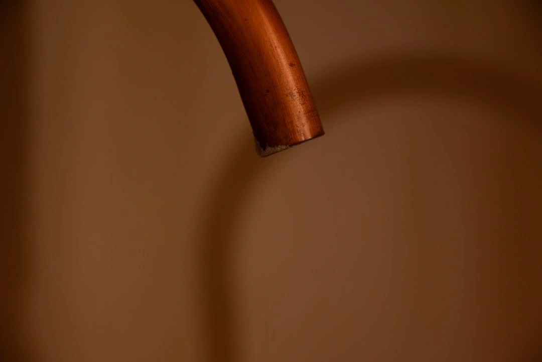 water passing through a copper heat exchanger