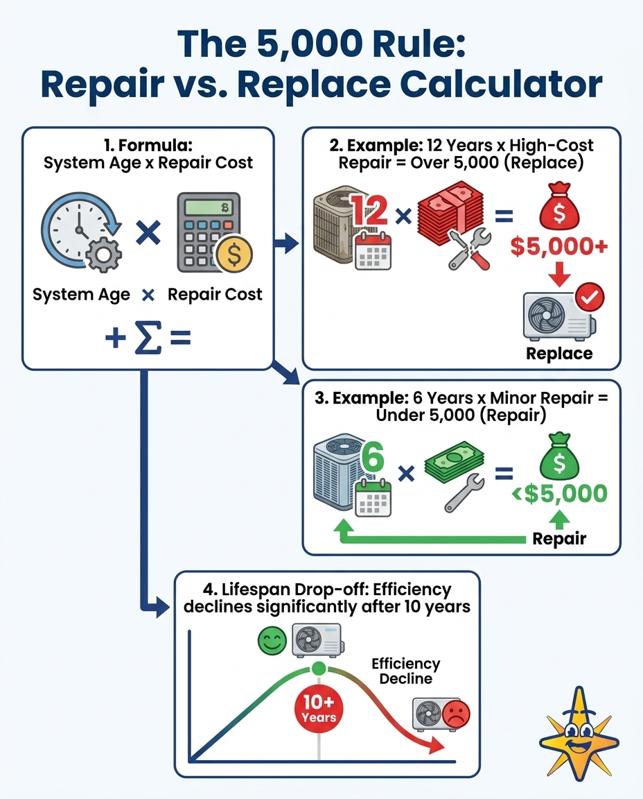 The 5,000 Rule: Repair vs. Replace Calculator
