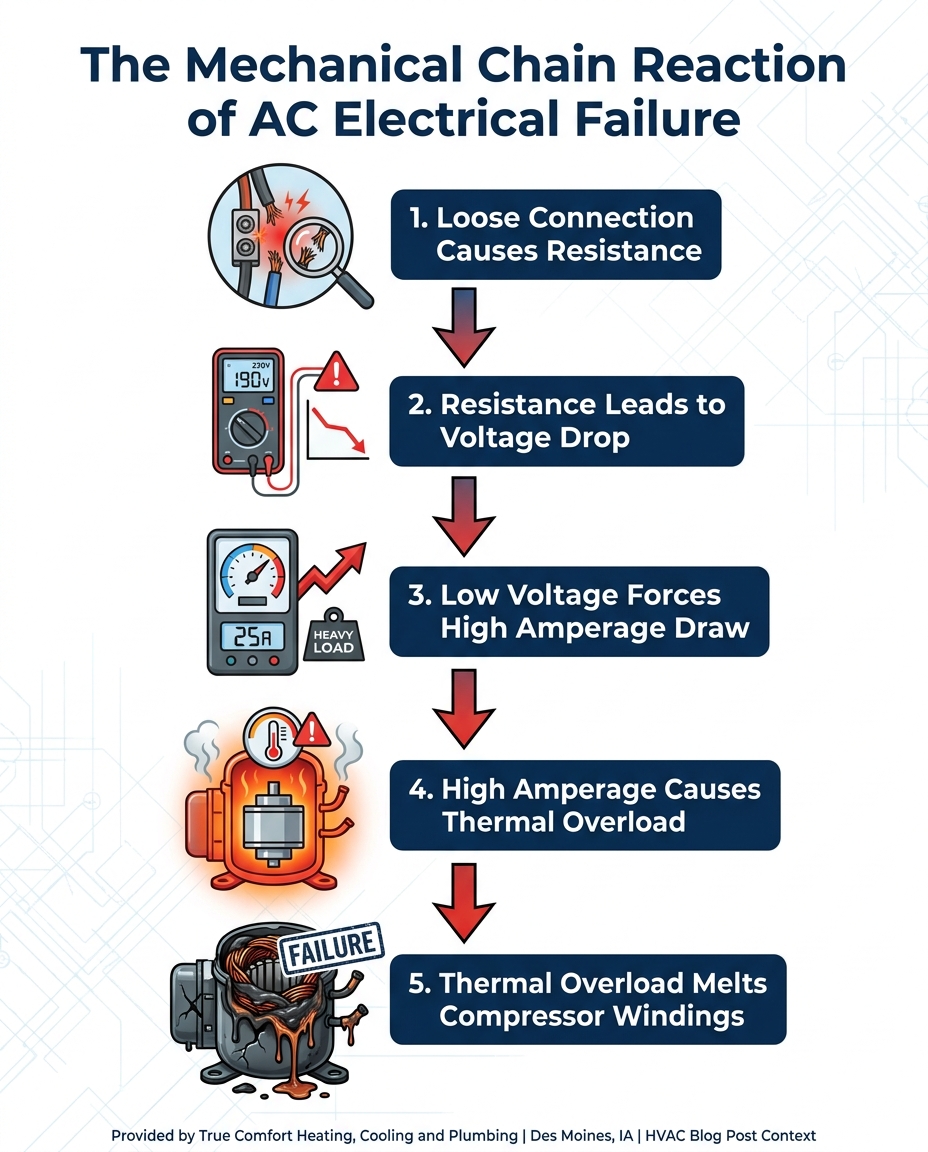The Mechanical Chain Reaction of AC Electrical Failure