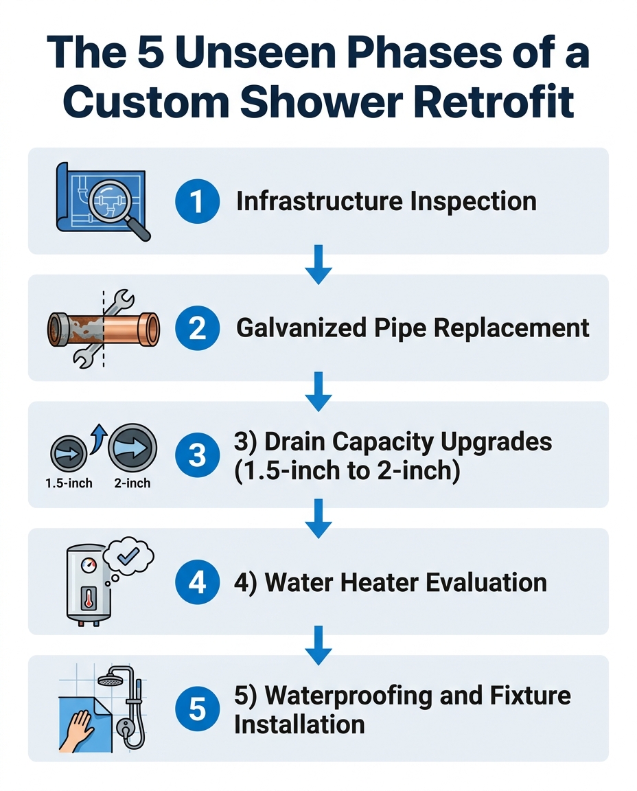 The 5 Unseen Phases of a Custom Shower Retrofit