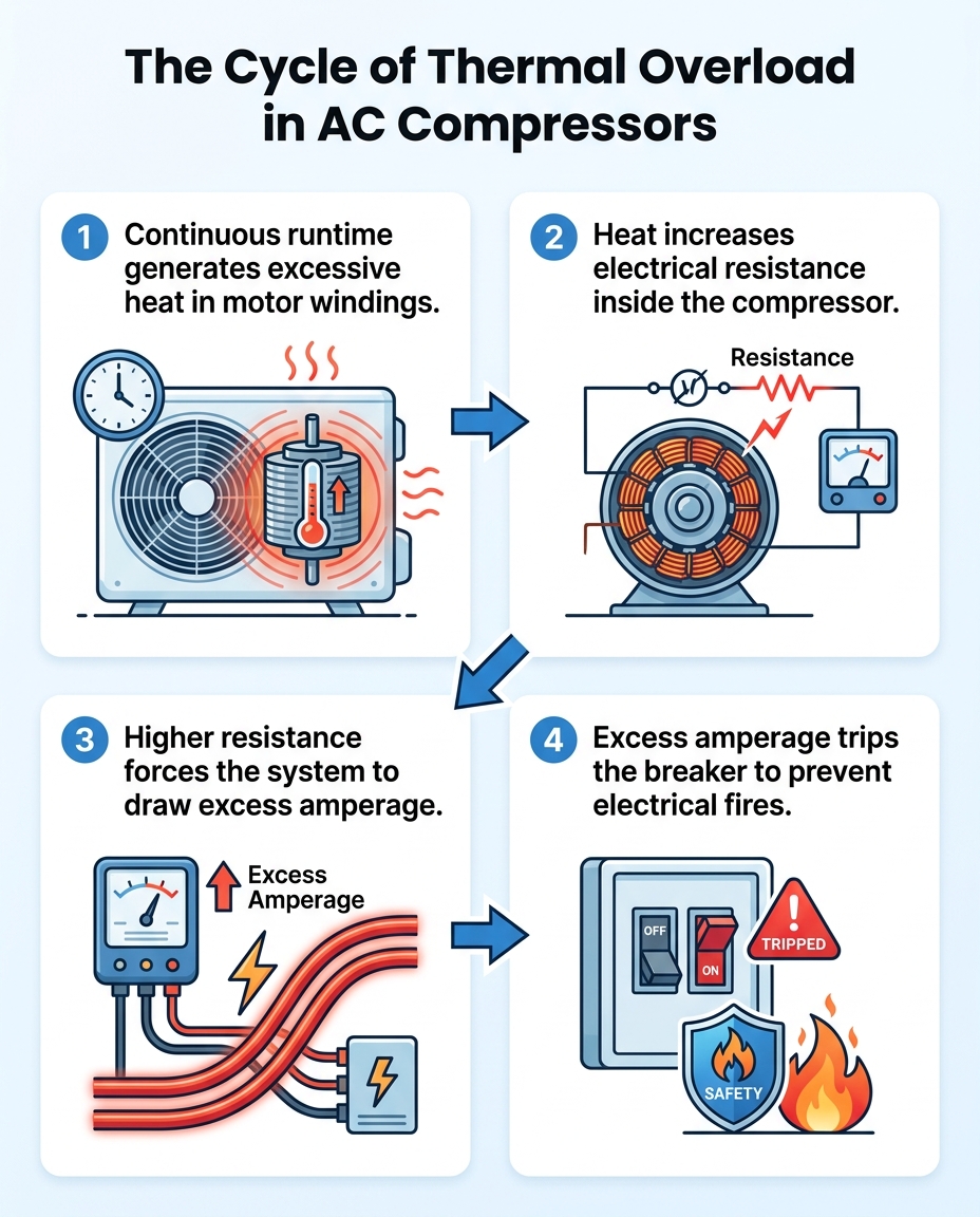 The Cycle of Thermal Overload in AC Compressors