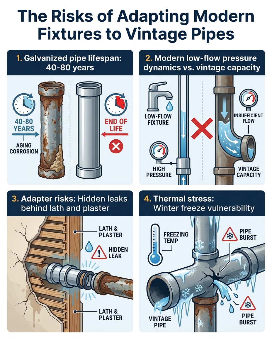 The Risks of Adapting Modern Fixtures to Vintage Pipes
