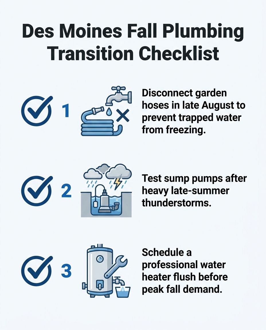 Des Moines Fall Plumbing Transition Checklist