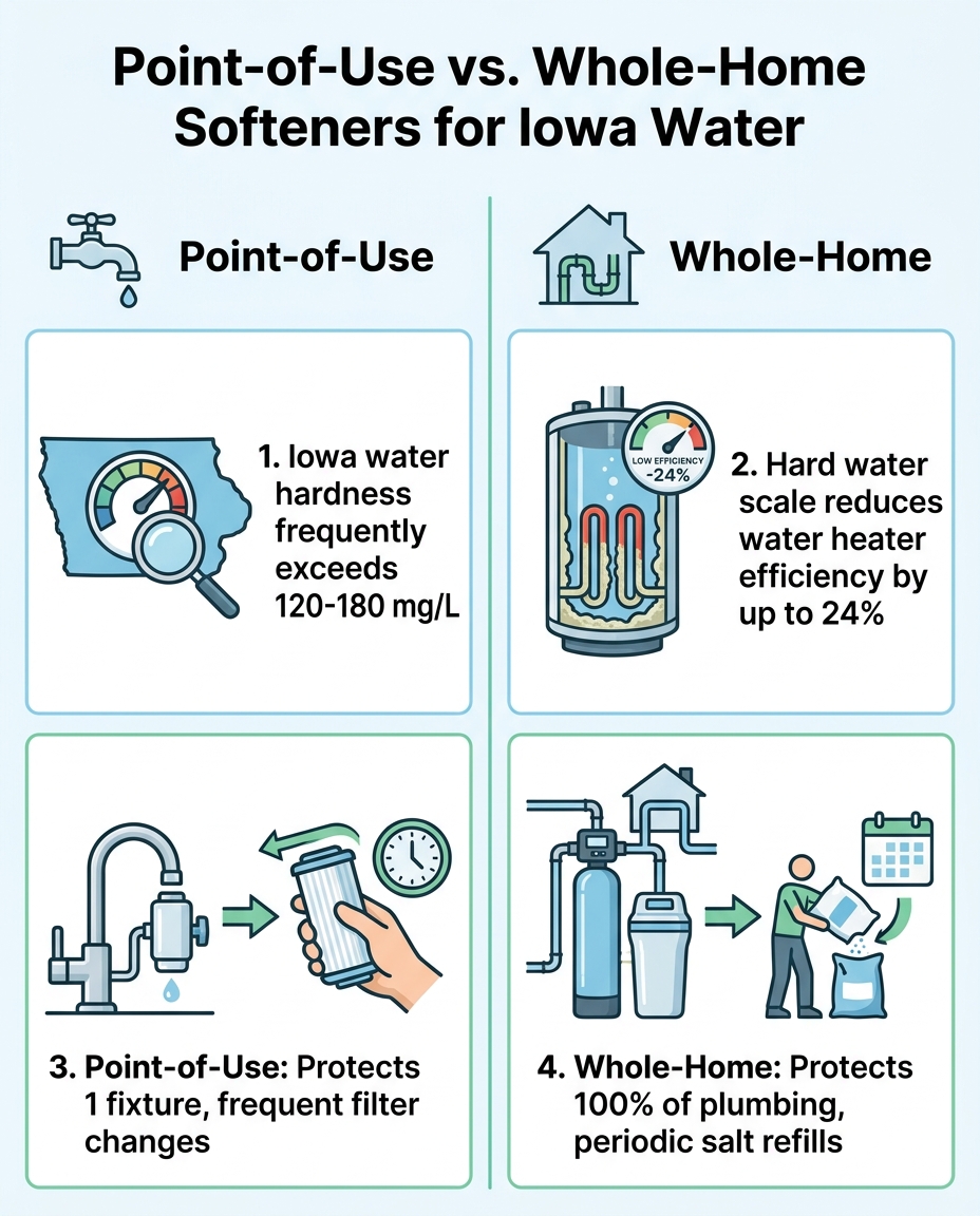 Point-of-Use vs. Whole-Home Softeners for Iowa Water