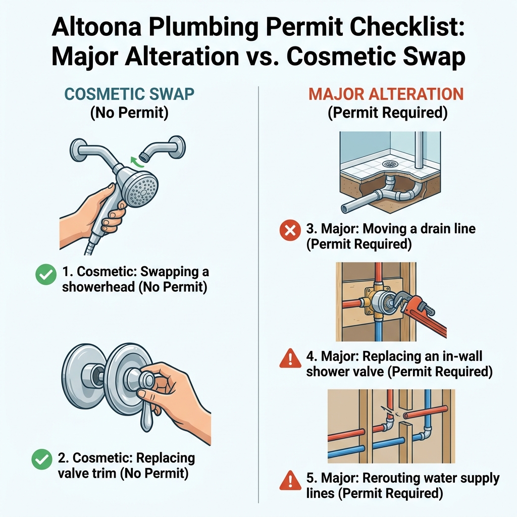 Altoona Plumbing Permit Checklist: Major Alteration vs. Cosmetic Swap