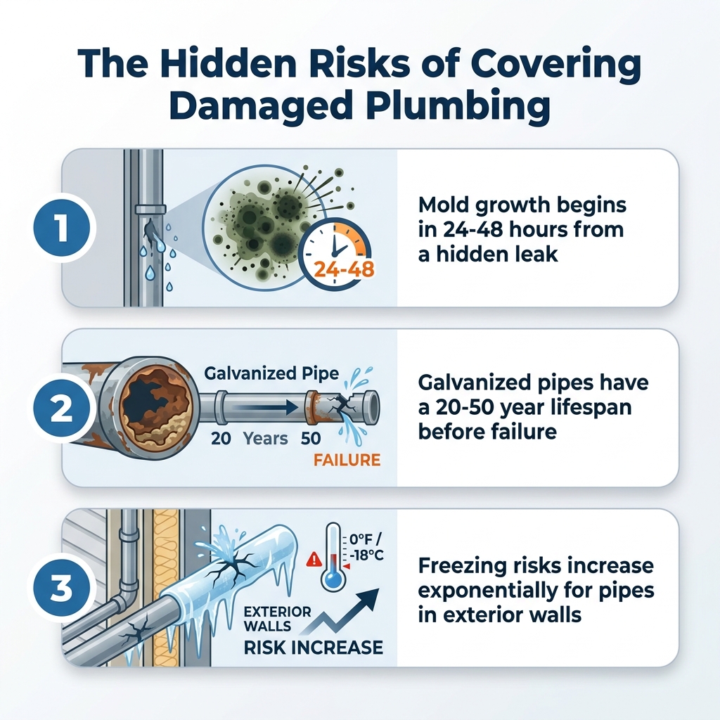 The Hidden Risks of Covering Damaged Plumbing