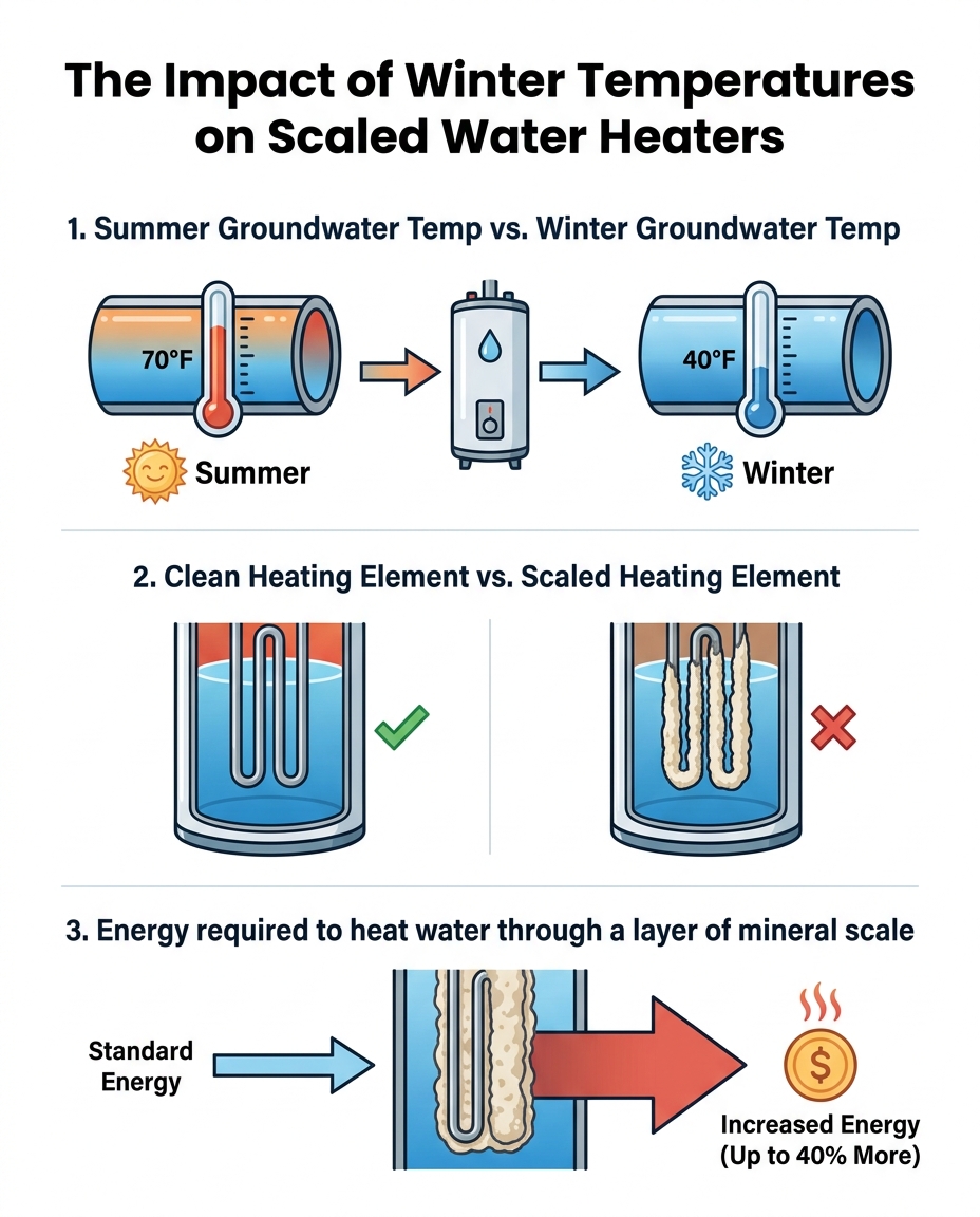 The Impact of Winter Temperatures on Scaled Water Heaters